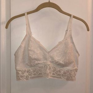 White VS Pink bralette with lace detail